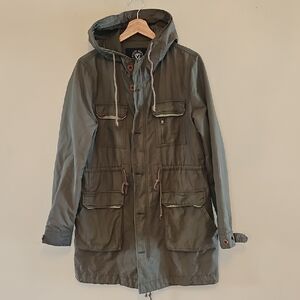 American Eagle Outfitters Olive Hooded Field Jacket